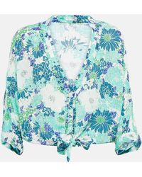 Poupette - Azia Floral Satin Shirt - Lyst