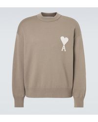 Ami Paris - Ami De Cour Wool And Cotton Sweater - Lyst
