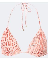 Roberto Cavalli - Leopard-Print Triangle Bikini Top - Lyst