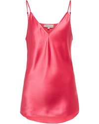 Damen Bekleidung Dessous Trägershirts Lee Mathews Seide Top Stella aus Seidensatin in Pink 