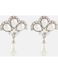 Alessandra Rich - Crystal And Faux Pearl-embellished Earrings - Lyst