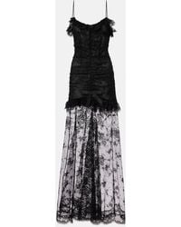 Alessandra Rich - Bow-Detail Cotton-Blend Lace Gown - Lyst