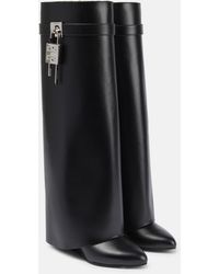Givenchy Shark Lock Wide-fit Leather Knee-high Boots - Black