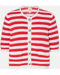Jardin Des Orangers - Striped Cotton And Cashmere Cardigan - Lyst