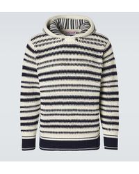 Orlebar Brown - Kirk Striped Crochet Cotton Hoodie - Lyst