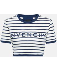 Givenchy - Top cropped in jersey di cotone a righe - Lyst