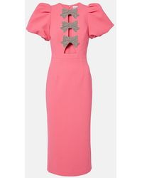 Rebecca Vallance - Posey Embellished Puff-Sleeve Midi Dress - Lyst