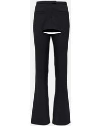 Courreges - Cutout Wool-blend Flared Pants - Lyst