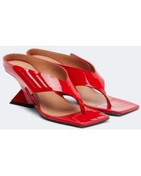The Attico - Cheope Patent Leather Thong Sandals - Lyst