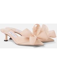 Jimmy Choo - Staz 50 Bow-Detail Mesh Mules - Lyst