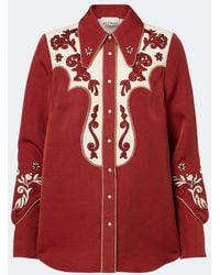 ALÉMAIS - Duke Embroidered Wool-Blend Shirt - Lyst