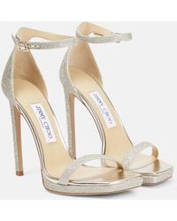 Jimmy Choo - Alva 120 Glitter Sandal - Lyst