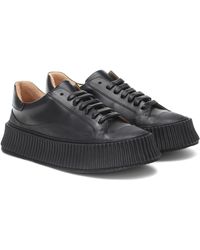 jil sander leather platform sneakers