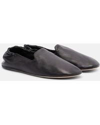 The Row - Casa Leather Slippers - Lyst