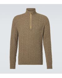 Loro Piana - Cable-Knit Cashmere Half-Zip Sweater - Lyst