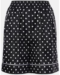 Dolce & Gabbana - Silk Pajama Shorts With Polka-Dot - Lyst