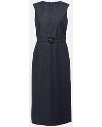 Max Mara - Cotton-Blend Denim Shift Dress - Lyst