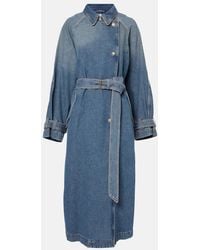 Isabel Marant - Denim Trench Coat With Belt - Lyst