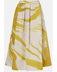 Dries Van Noten - Printed Cotton Midi Skirt - Lyst
