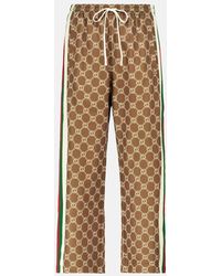 Gucci - Webbing-trimmed Printed Tech-jersey Track Pants - Lyst