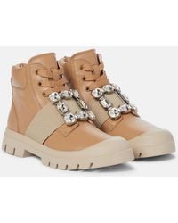 Roger Vivier - Viv Desert Leather Ankle Boots - Lyst