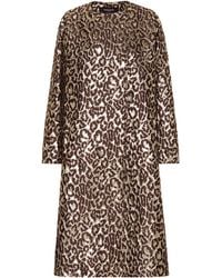 Rochas Oxford Leopard Brocade Coat - Metallic