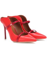 Malone Souliers Maureen 100 Leather Mules - Red