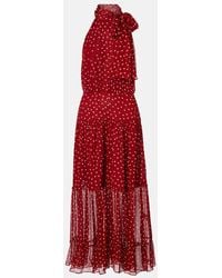 RIXO London - Abi Polka-Dot Chiffon Midi Dress - Lyst
