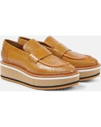 Robert Clergerie - Bahati Croc-effect Leather Platform Loafers - Lyst