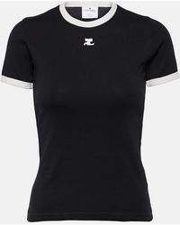 Courreges - Logo Cotton Jersey T-Shirt - Lyst