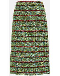 Gucci - Striped Tweed Midi Skirt - Lyst