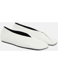 Jil Sander - Leather And Suede Ballet Flats - Lyst