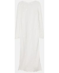 Posse - Cove Embroidered Sheer Cotton Tulle Kaftan - Lyst