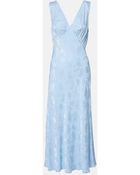 RIXO London - Sandrine Floral Jacquard Midi Dress - Lyst