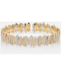Suzanne Kalan - 18kt Yellow, Rose, And White Gold Bracelet With Diamonds - Lyst