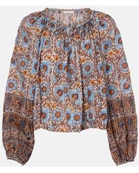 Ulla Johnson - Silva Printed Cotton-Blend Blouse - Lyst