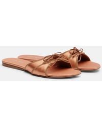 AMINA MUADDI - Eleonora Bow-Detail Satin Sandals - Lyst