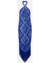 ‎Taller Marmo - Nina Fringed Sequined Maxi Dress - Lyst