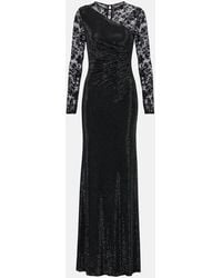 Self-Portrait - Robe Mit Spitze Und Kristallen - Lyst