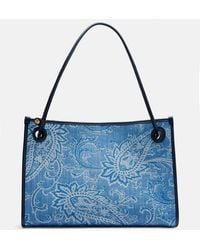 Etro - Tote Bag Eyes Medium Aus Denim - Lyst