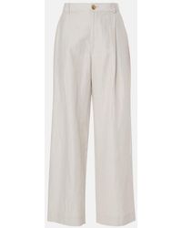 Vince - High-Rise Cotton-Blend Wide-Leg Pants - Lyst