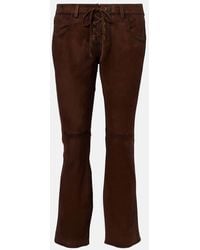 Isabel Marant - Vanel Low-Rise Suede Lace-Up Pants - Lyst