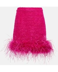 Rebecca Vallance - Mini-jupe en tweed a plumes - Lyst