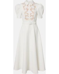 Rebecca Vallance - Parrish Belted Lace-Trimmed Midi Dress - Lyst