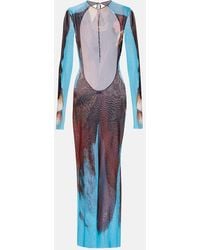 Jean Paul Gaultier - Printed Sheer Maxi Dress - Lyst