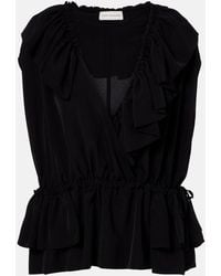Dries Van Noten - Ruffled Jersey Top - Lyst