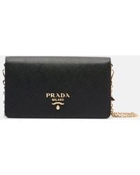 Prada - Schultertasche Saffiano Mini Aus Leder - Lyst