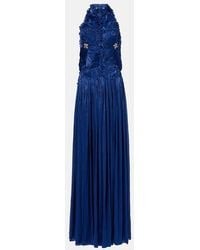 Costarellos - Ruched Halterneck Georgette Gown - Lyst