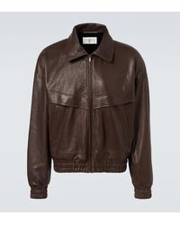 Saint Laurent - Leather Bomber Jacket - Lyst