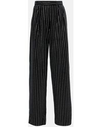 Alex Perry - Embellished Velvet Straight Pants - Lyst